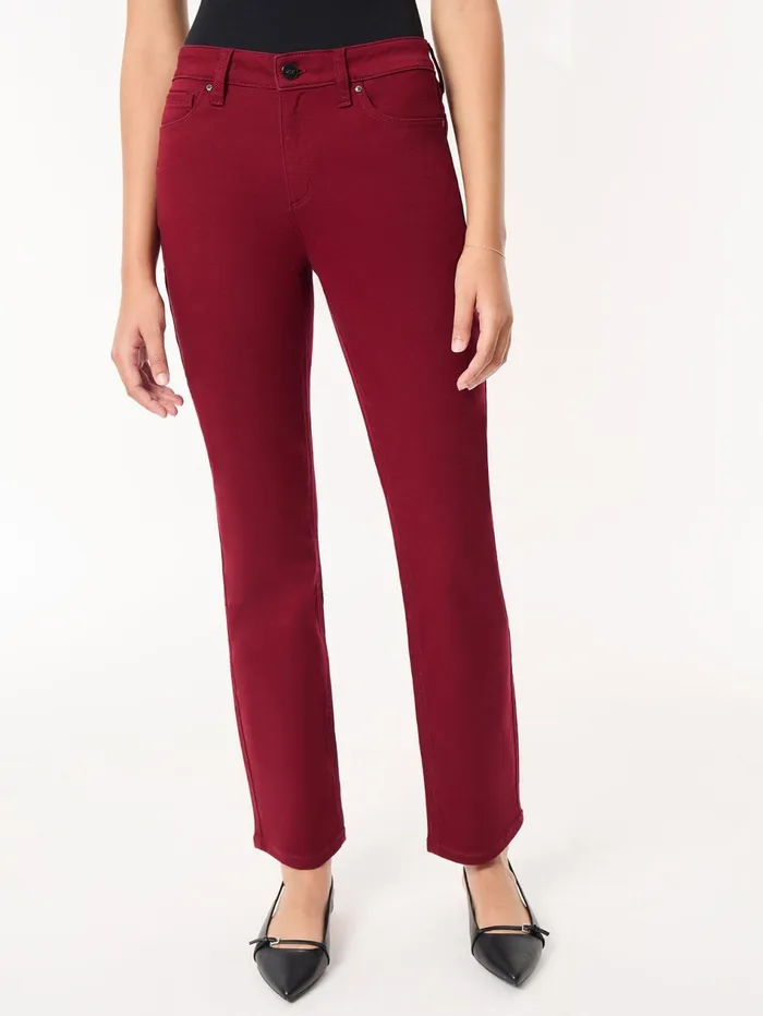 Lexington Straight Leg Jeans Bordeaux Women Jones New York Denim Lexington Straight Leg Jeans Bordeaux Women Jones New York Denim