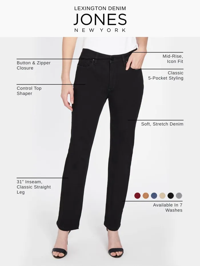 Lexington Straight Leg Jeans Indigo Westpoint Wash Women Jones New York Denim