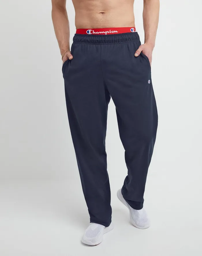 Lightweight Lounge Pants OpenHem C Logo 325034 Navy Men Champion Pants and Joggers