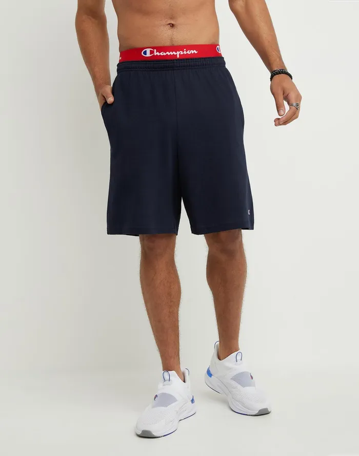 Lightweight Lounge Shorts C Patch Logo 9034 Navy Men Champion Shorts