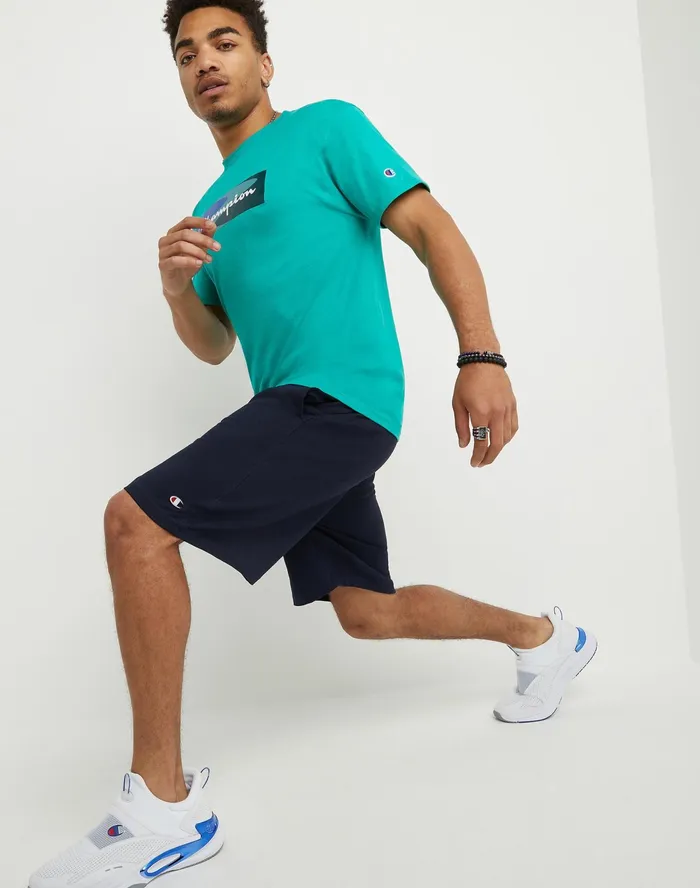 Lightweight Lounge Shorts C Patch Logo 9034 Navy Men Champion Shorts