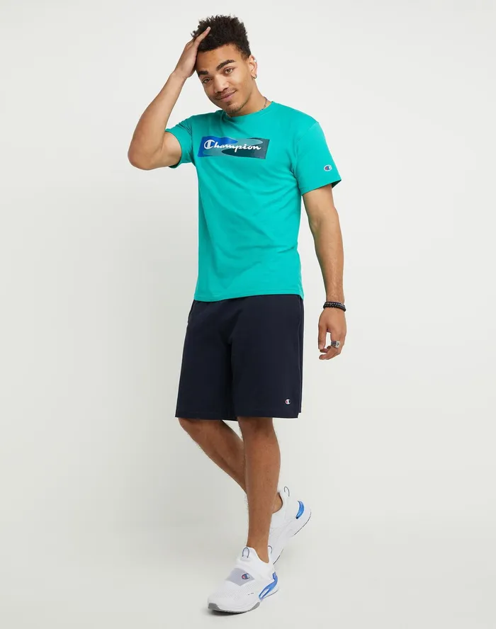 Lightweight Lounge Shorts C Patch Logo 9034 Navy Men Champion Shorts