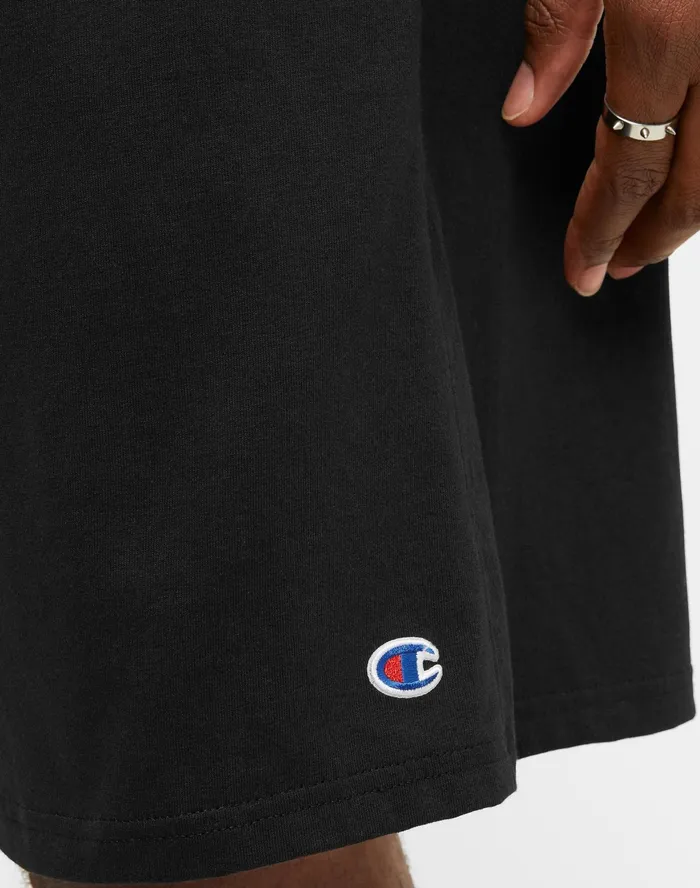 Lightweight Lounge Shorts C Patch Logo Big and Tall Black Men Champion Shorts