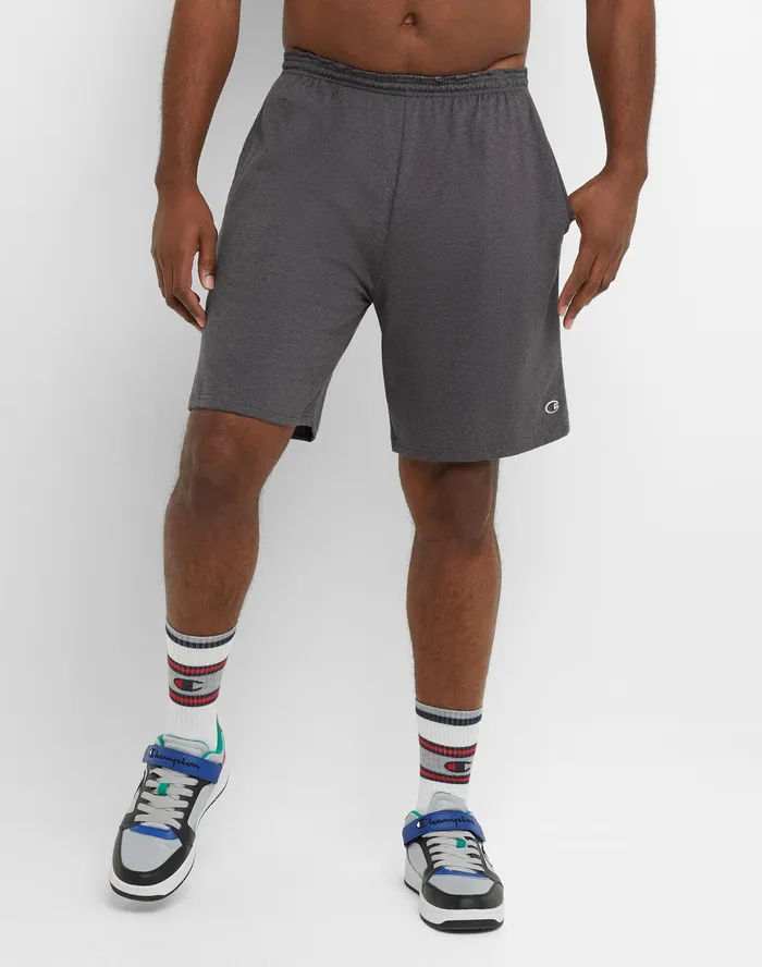 Lightweight Lounge Shorts C Patch Logo Big and Tall Granite Heather Men Champion Shorts