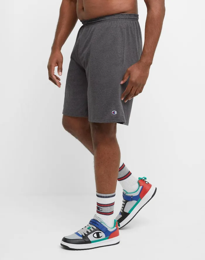 Lightweight Lounge Shorts C Patch Logo Big and Tall Granite Heather Men Champion Shorts