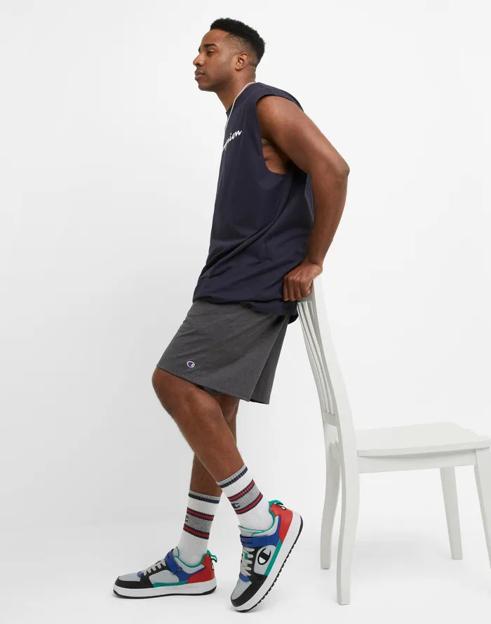 Lightweight Lounge Shorts C Patch Logo Big and Tall Granite Heather Men Champion Shorts