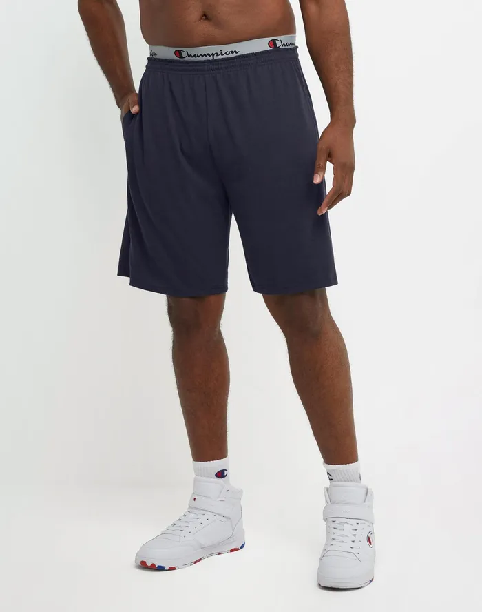Lightweight Lounge Shorts C Patch Logo Big and Tall Navy Men Champion Shorts