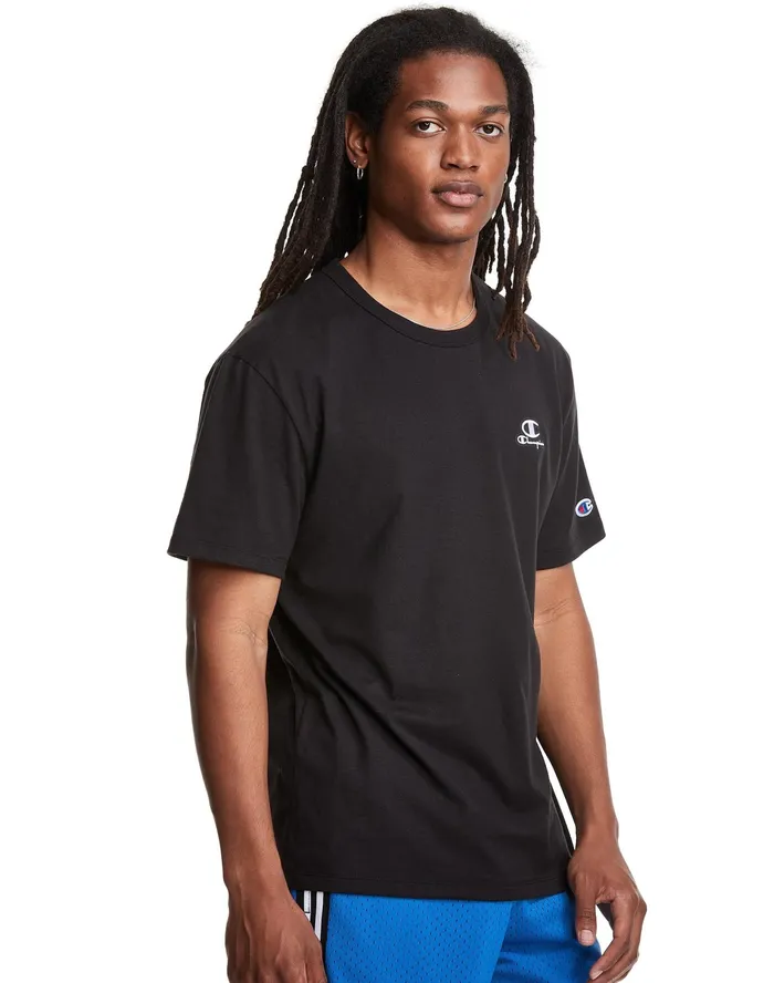 Lightweight Tee C Logo Applique Black Men Champion TShirts and Tops
