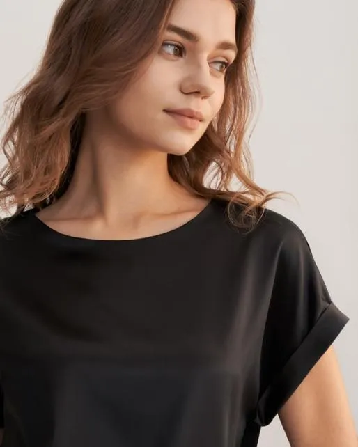 Lilysilk 100 Mulberry Silk TShirt Womenx27s Short Sleeves Women Tops