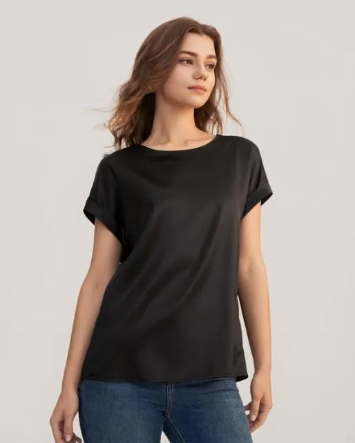 Lilysilk 100 Mulberry Silk TShirt Womenx27s Short Sleeves Women Tops