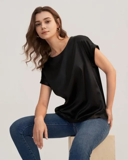 Lilysilk 100 Mulberry Silk TShirt Womenx27s Short Sleeves Women Tops