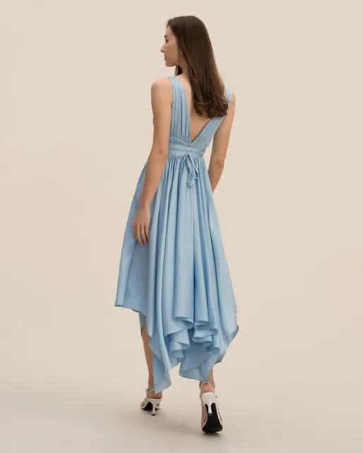 Lilysilk Blue Silk VNeck Dress Sexy Sleeveless Adonis Clothing Women Jumpsuits Dresses