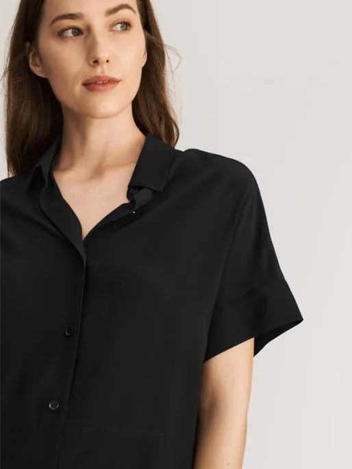 Lilysilk Casual Comfy Short Sleeve Silk Blouse For Women Women Tops