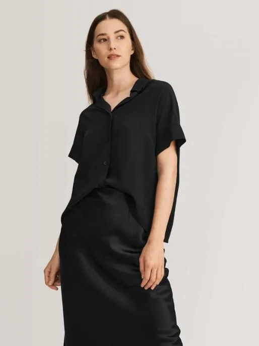 Lilysilk Casual Comfy Short Sleeve Silk Blouse For Women Women Tops
