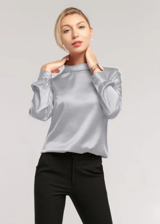 Lilysilk Cozy Stand Collar Long Sleeves Womens Silk Blouse Women Blouses Shirts