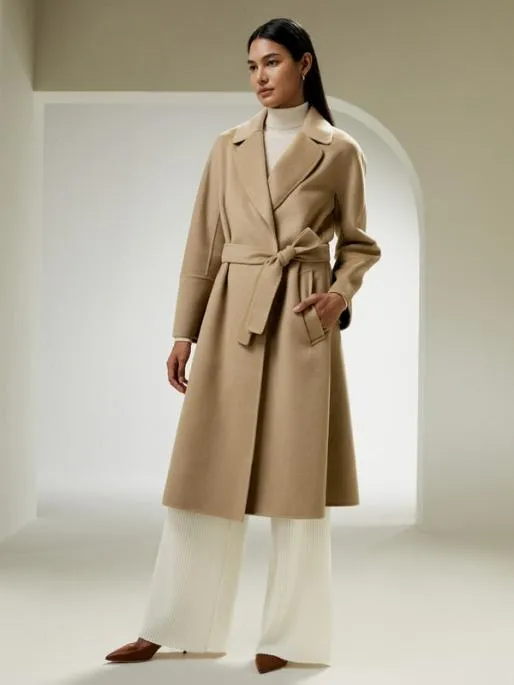 Lilysilk Doublefaced Woolblend Robe Coat Women Knitwear
