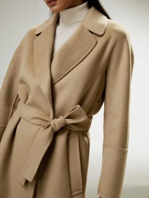 Lilysilk Doublefaced Woolblend Robe Coat Women Knitwear