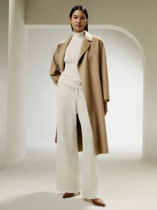 Lilysilk Doublefaced Woolblend Robe Coat Women Knitwear