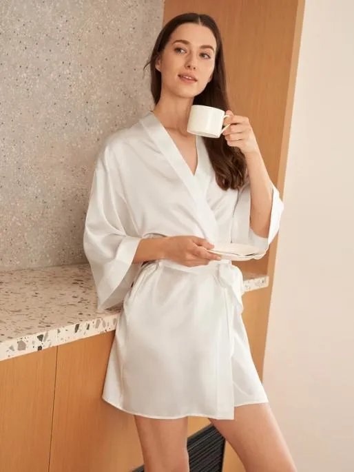Lilysilk Glossy Silk Mini Robe For Women Women Robes