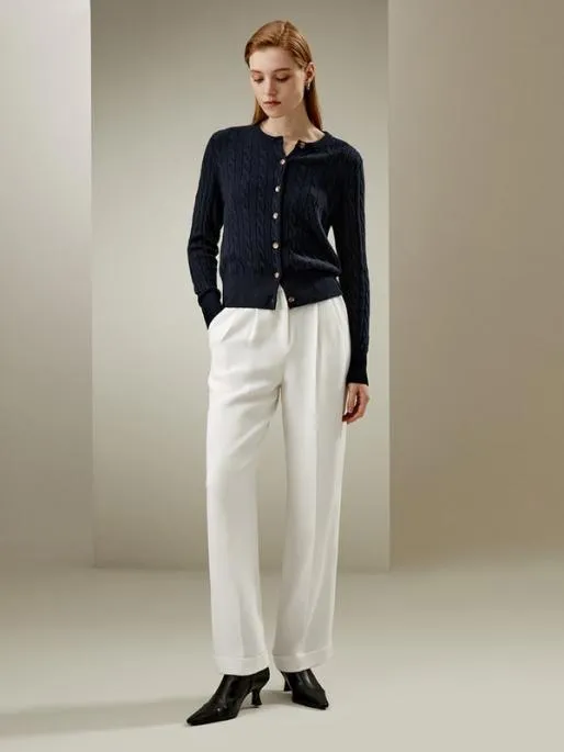 Lilysilk Luxurious Cable Knit Cashmere Sweater For Women Women Knitwear