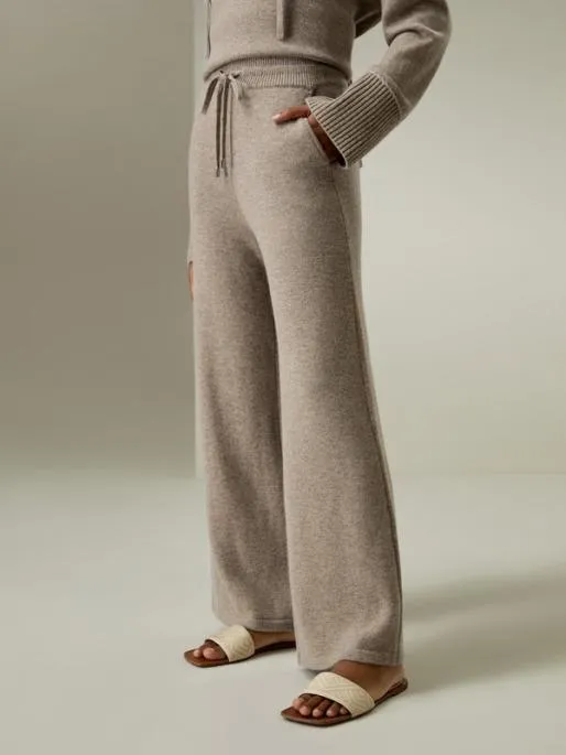 Lilysilk Merino Wool WideLeg Pants Women Knitwear