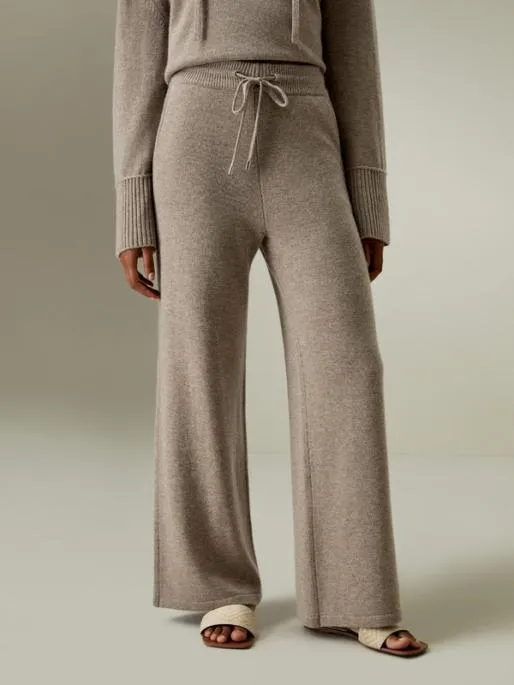 Lilysilk Merino Wool WideLeg Pants Women Knitwear