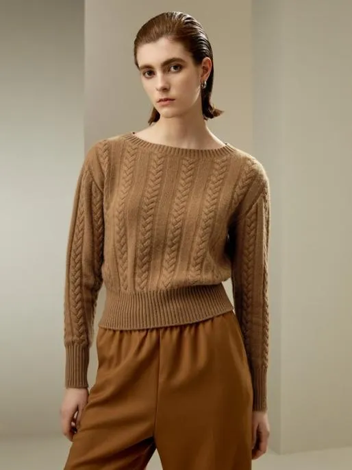 Lilysilk Pure Cashmere Drop Shoulder Crew Neck Sweater Women Essentials