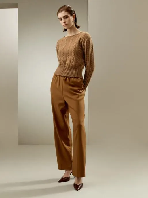 Lilysilk Pure Cashmere Drop Shoulder Crew Neck Sweater Women Essentials