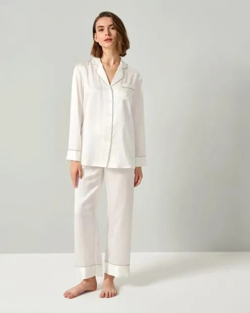 Lilysilk Rhinestone Trimmed Silk Women Pajamas Set Women Pajamas