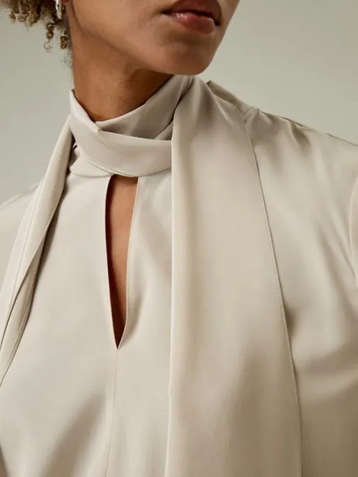 Lilysilk Silk Bowtie Statement Blouse Women Blouses Shirts