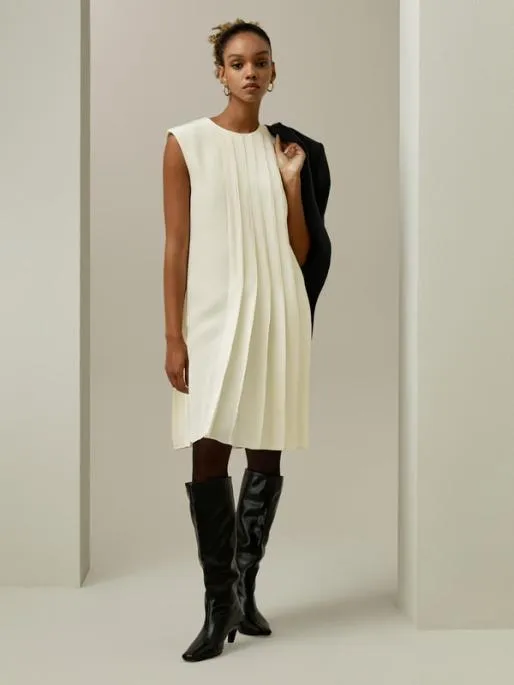 Lilysilk Sleeveless Accordion Pleated Silk Dress Women Jumpsuits Dresses
