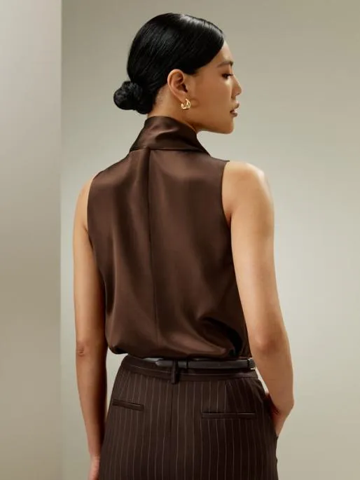 Lilysilk Sleeveless Silk Blouse With TieNeck 8211 Elegant And Stylish Women Blouses Shirts