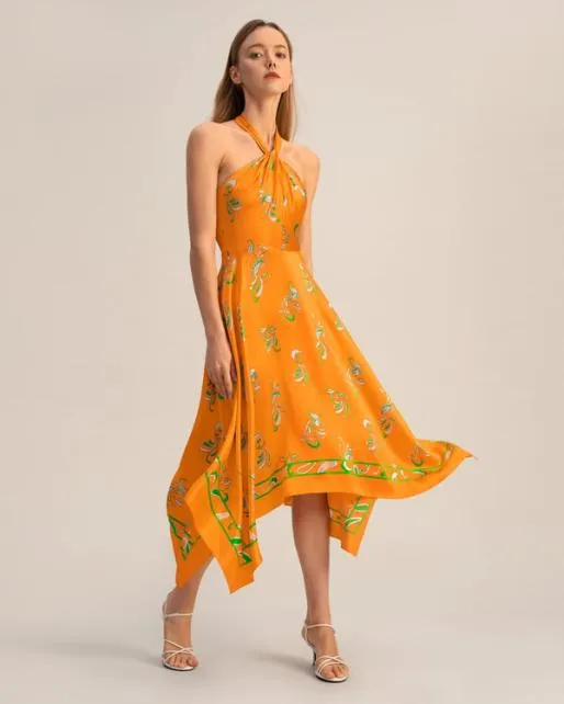 Lilysilk Spring Waltz Handkerchief Dress Women Jumpsuits Dresses