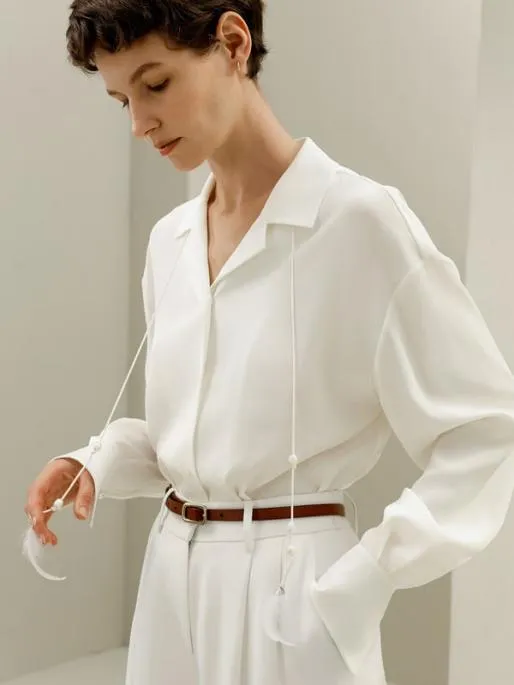 Lilysilk TieDetailed Silk Blouse MustHave Silk Tops Affordable Luxury Women Blouses Shirts