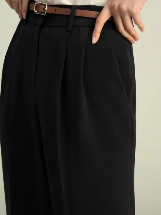 Lilysilk Timeless Pleated WideLeg Dense Silk Trousers Women Bottoms