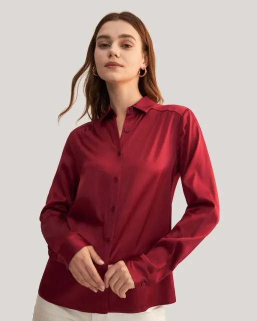 Lilysilk Top Quality Long Sleeves Collared Silk Shirt Women Women Essentials