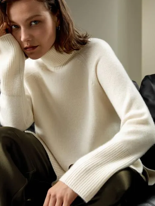 Lilysilk Turtleneck Cashmere Sweater Women Knitwear