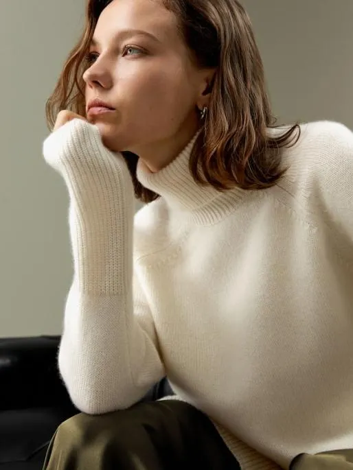 Lilysilk Turtleneck Cashmere Sweater Women Knitwear