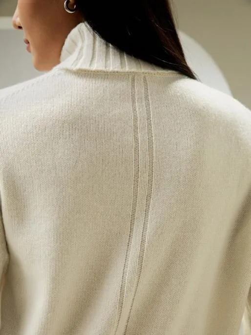 Lilysilk Turtleneck Sweater With Rib Hemline Women Knitwear