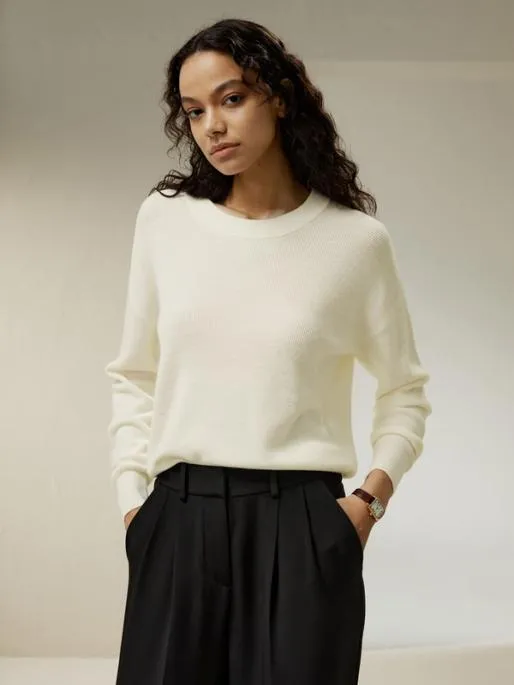 Lilysilk Ultrafine Merino Wool Crewneck Women Knitwear