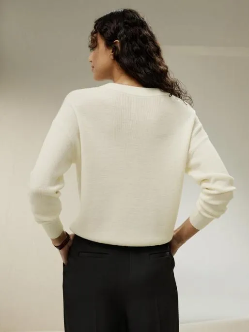 Lilysilk Ultrafine Merino Wool Crewneck Women Knitwear