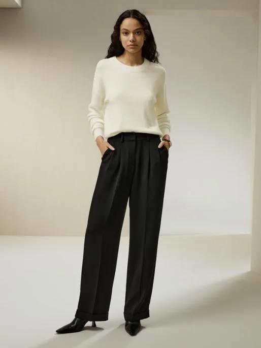 Lilysilk Ultrafine Merino Wool Crewneck Women Knitwear
