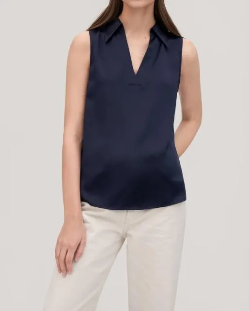 Lilysilk VNeck Sleeveless Silk Violet Shirt Women Blouses Shirts