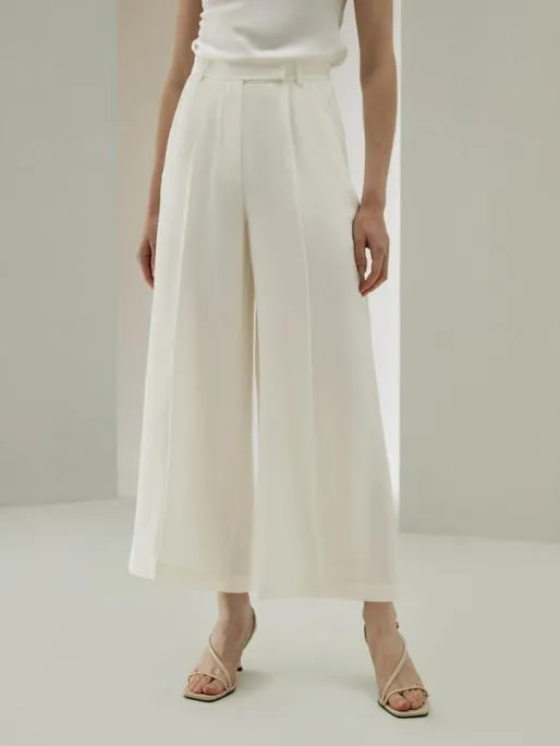 Lilysilk Wide Leg Heavy Crepe Silk Iris Pants For Women 8211 BlackWhite Women Bottoms