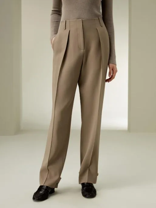 Lilysilk Wool Silk Blend Barrel Pants Women Essentials