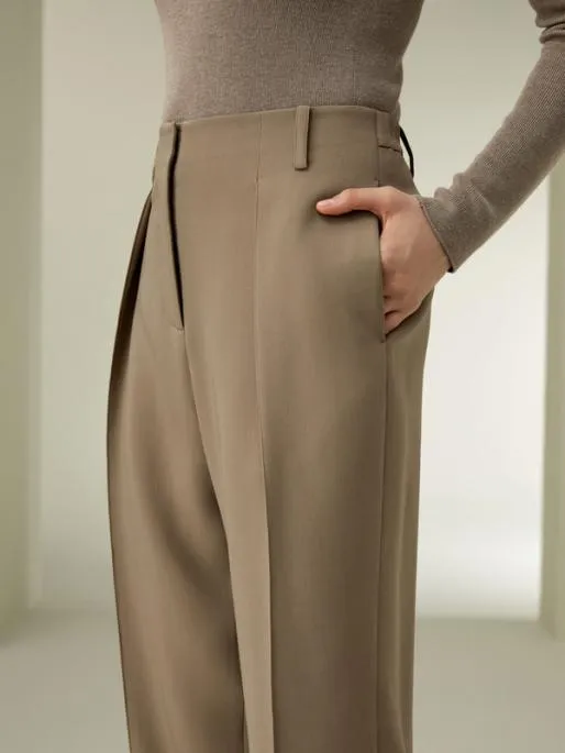 Lilysilk Wool Silk Blend Barrel Pants Women Essentials