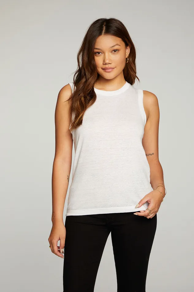Linen Jersey Muscle Tank Tops Chaser Brand Womens