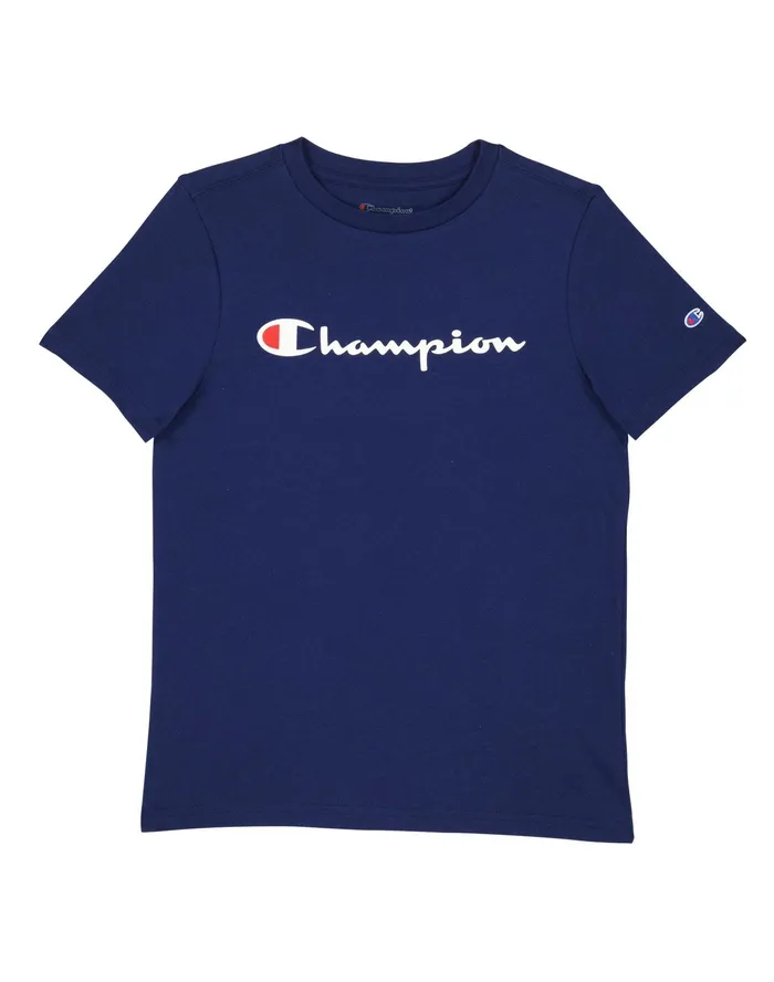 Little Kids039 ShortSleeve TShirt Script Logo Athletic Navy Kids Champion TShirts