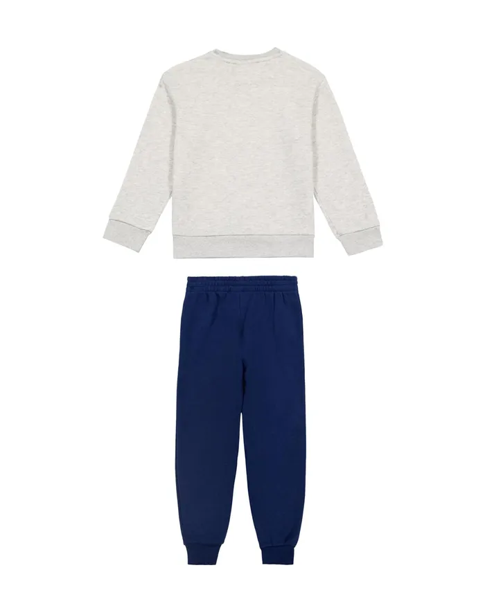 Little Kids Crew And Joggers Set Script With C Logo Oxford Grey Heatherathletic Navy Kids Champion Hoodies and Sweatshirts