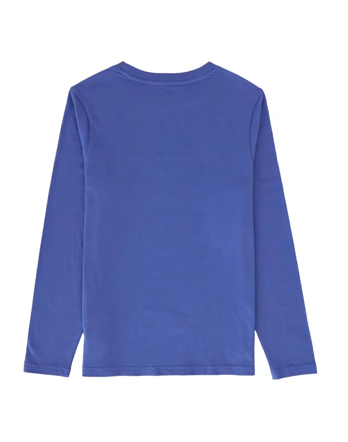 Little Kids LongSleeve TShirt Script Logo Stone Crush Blue Kids Champion TShirts